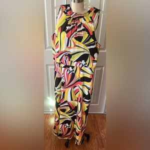 ANNE KLEIN- Multi-colored Summer Dress size14